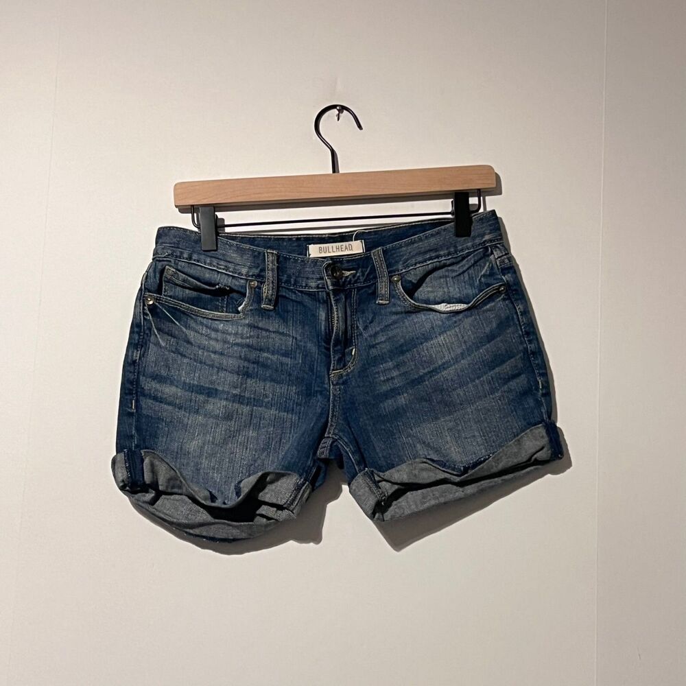 Bullhead Womens Denim Short Shorts Size 3 Dark Blue Stretch Summer Comfort